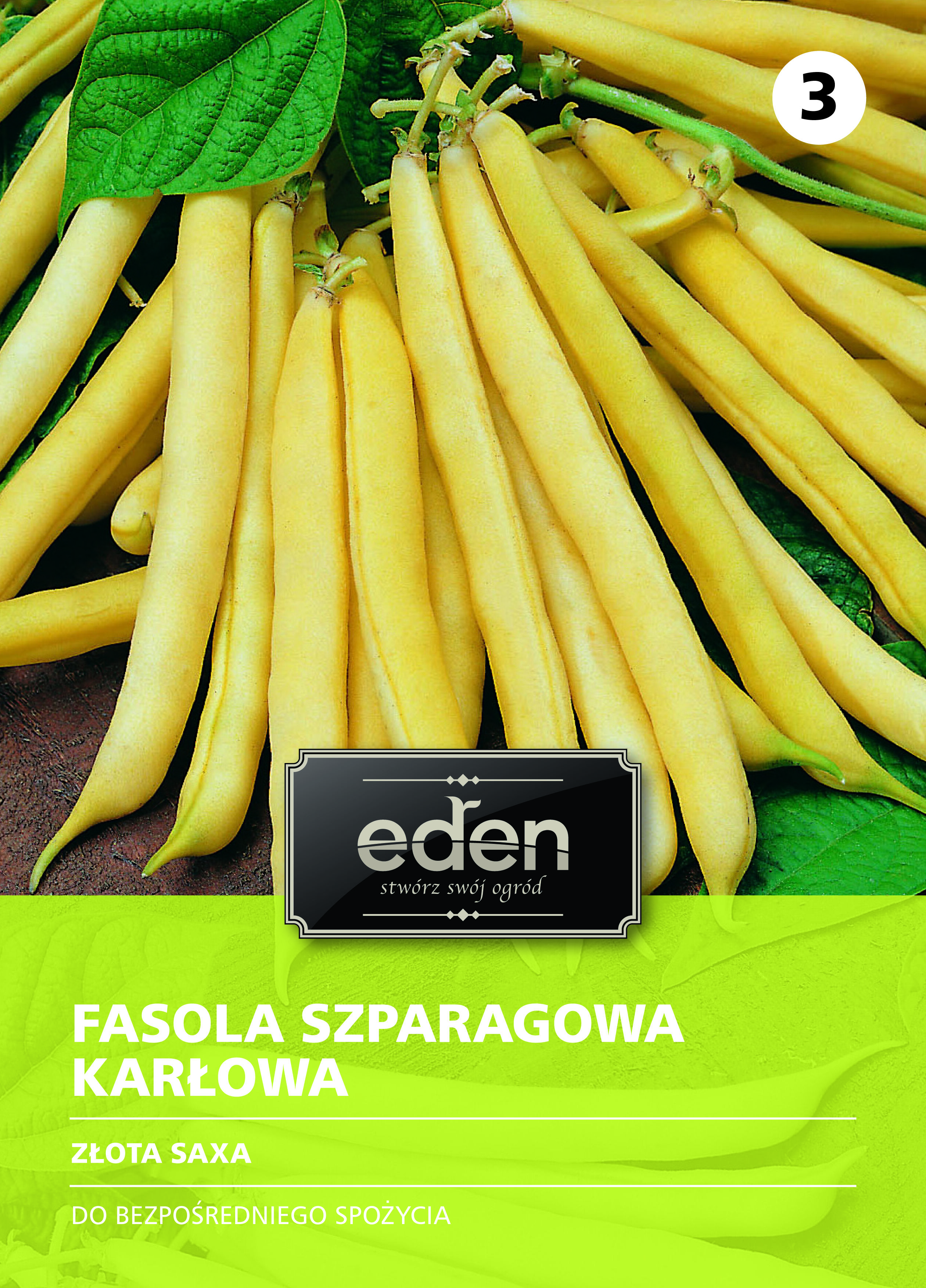 Fasola szparagowa karłowa żółta Złota Saxa 30 g Eden