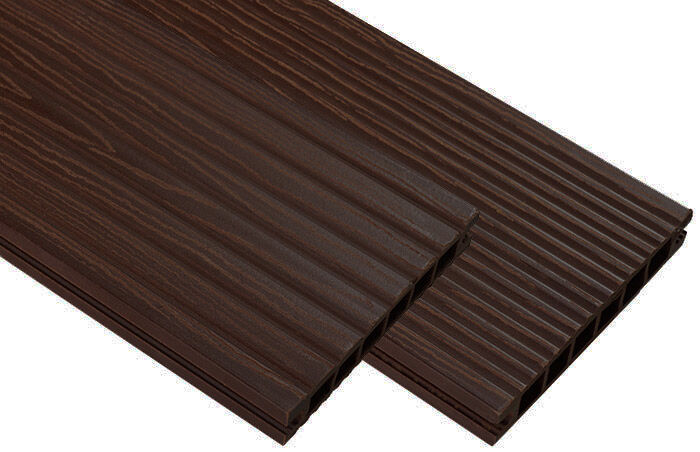 Deska tarasowa WPC ryflowana ciemny brąz 240 x 14 x 2 cm Winfloor