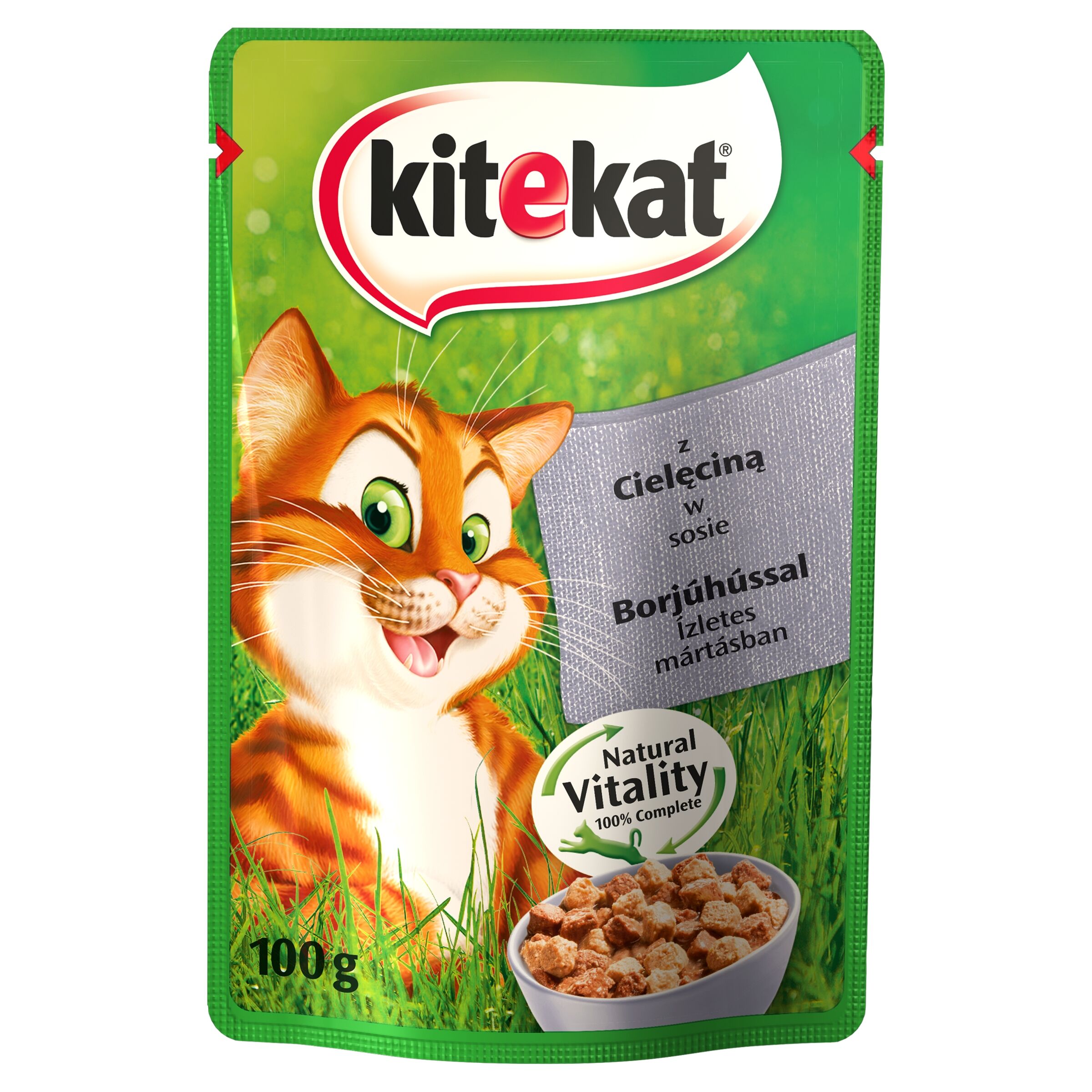 Karma dla kotów z cielęciną w sosie pełnoporcjowa 100 g Kitekat