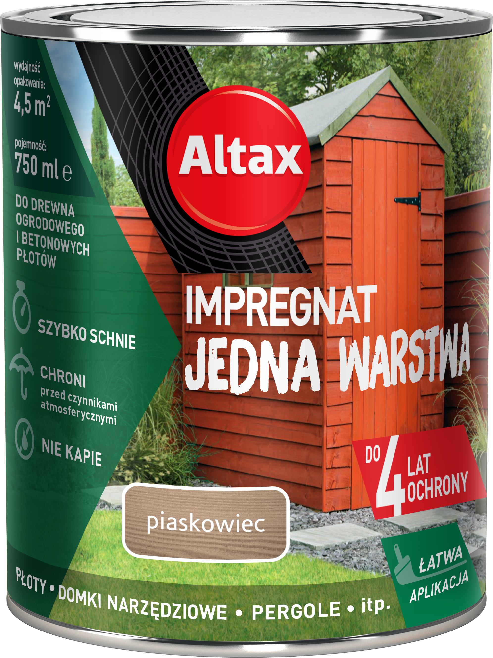 Impregnat do drewna ogrodowego JEDNA WARSTWA 0,75 l Piaskowiec Altax miniaturka