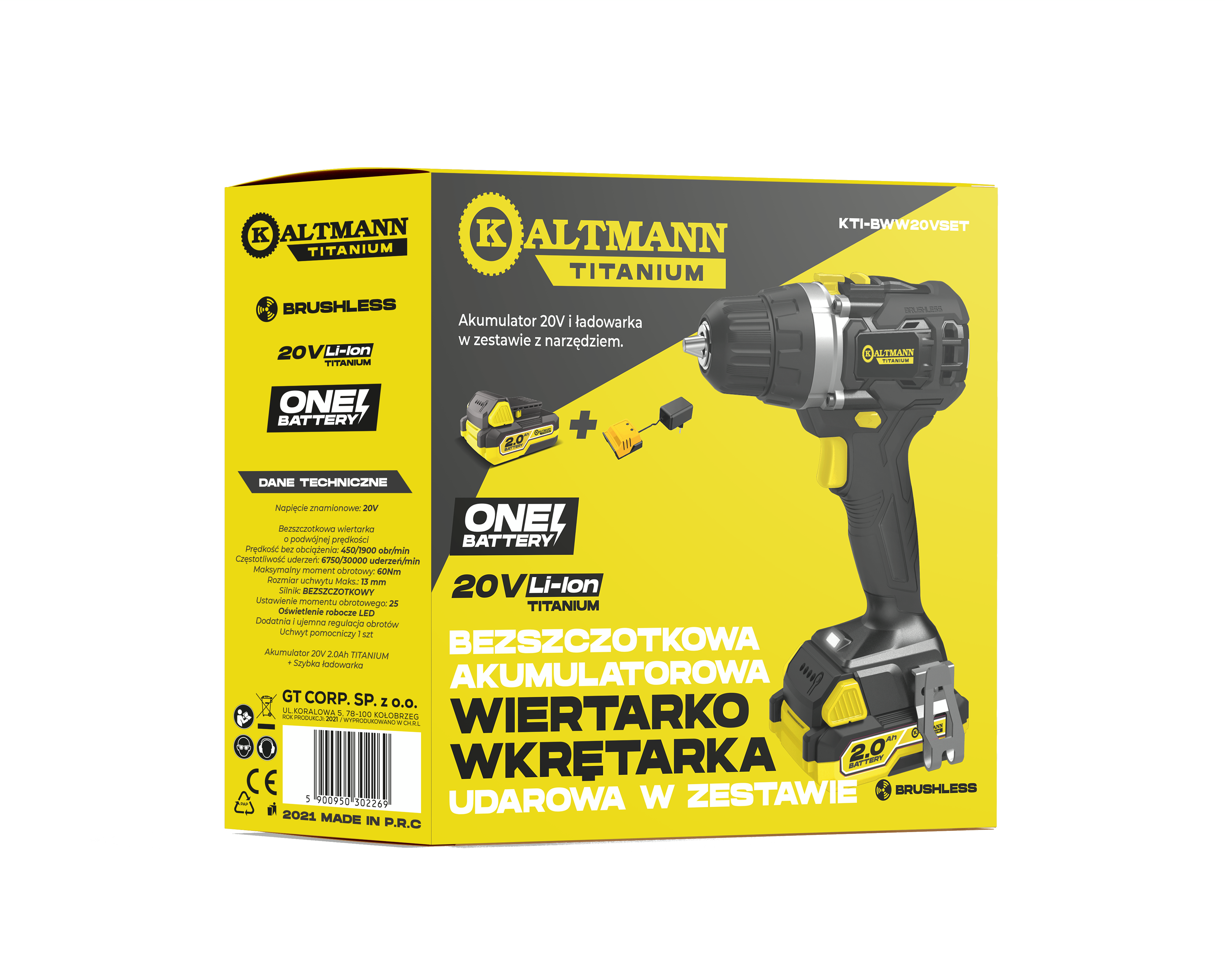 Wiertarko-wkrętarka udarowa 2-biegowa Brushless z