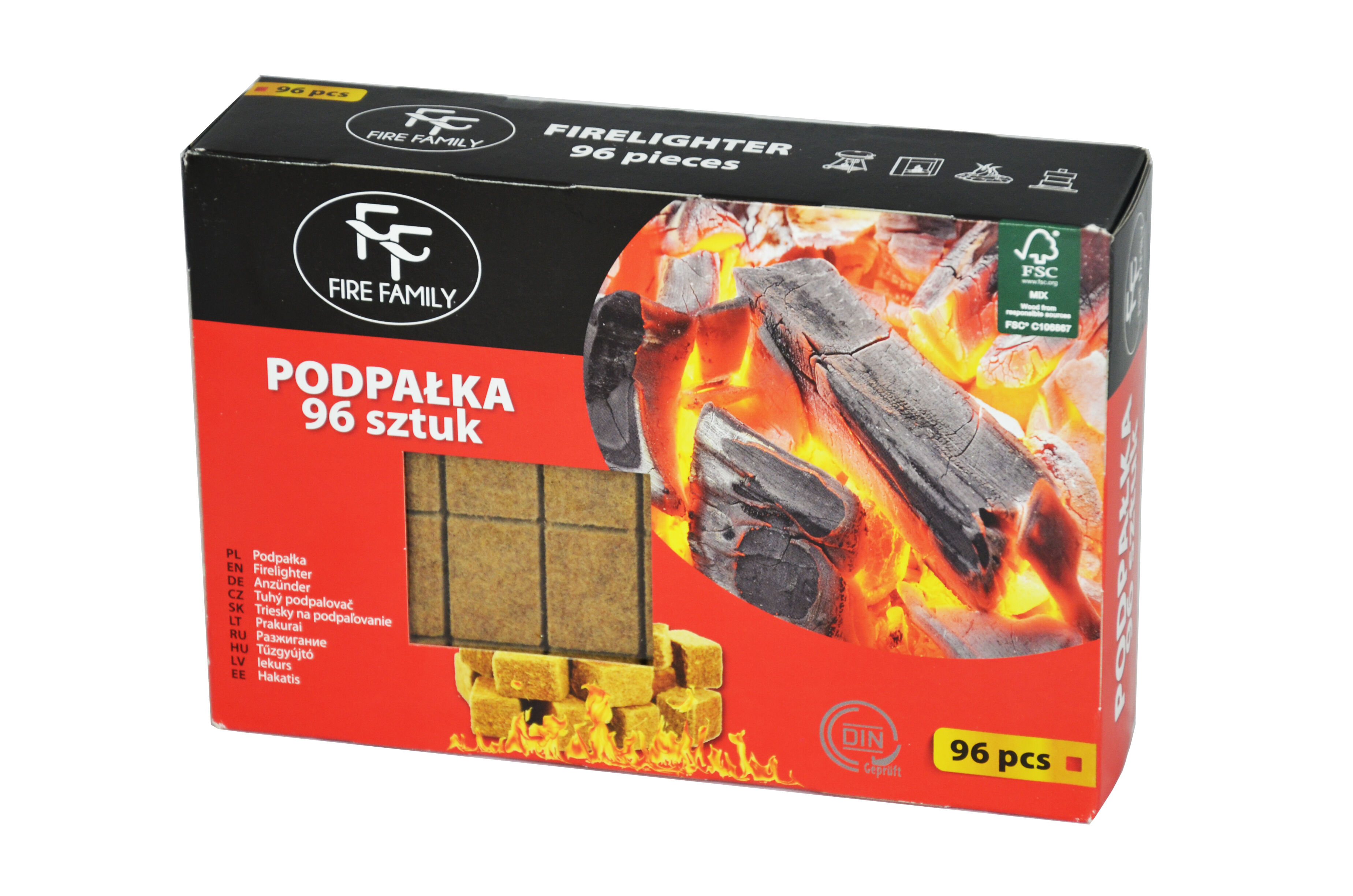 Podpałka 96 kostek FIRE FAMILY