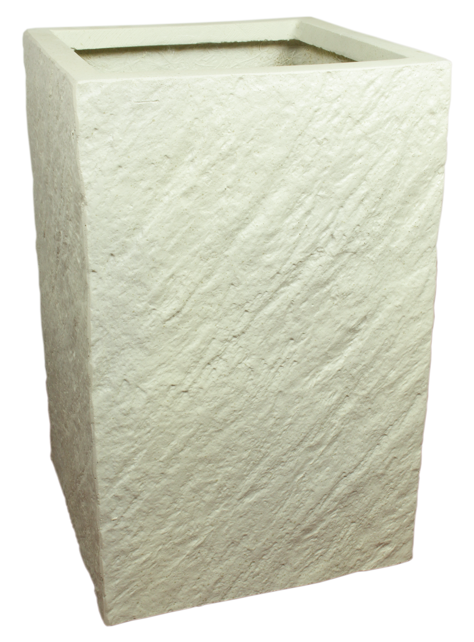 Donica FIBERSTONE kwadrat średni 30 x 30 x 47 cm biała