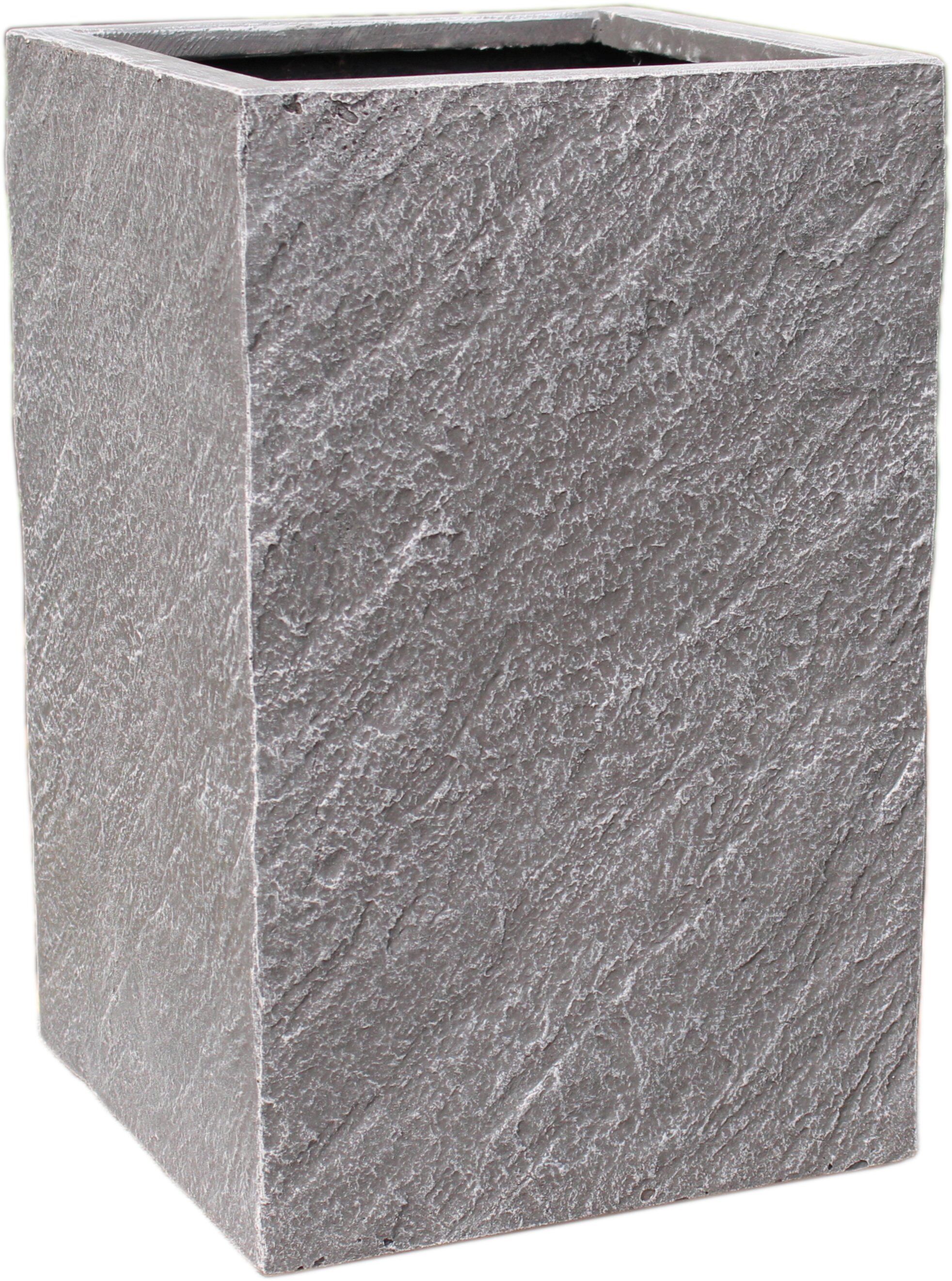 Donica FIBERSTONE kwadrat średni 30 x 30 x 47 cm ciemny grafit