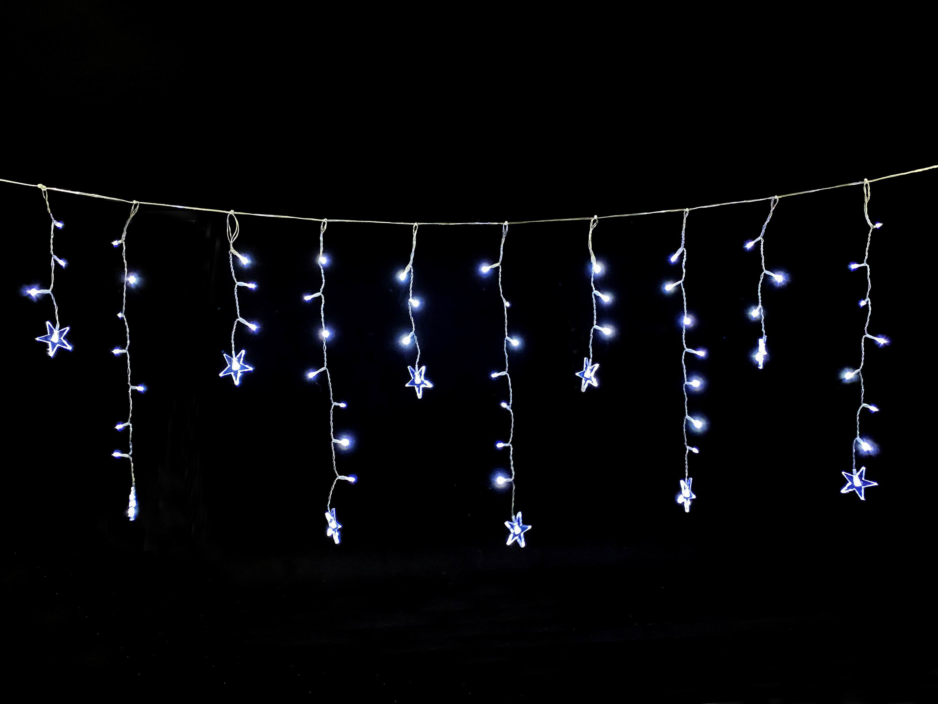Kurtyna świetlna gwiazdki 60LED zimny biały
