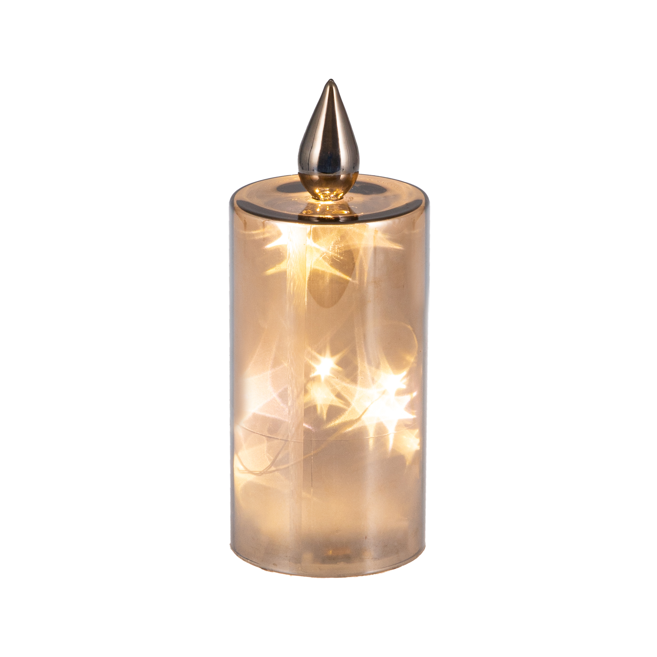 Lampion LED 7 x 15 cm szary miniaturka