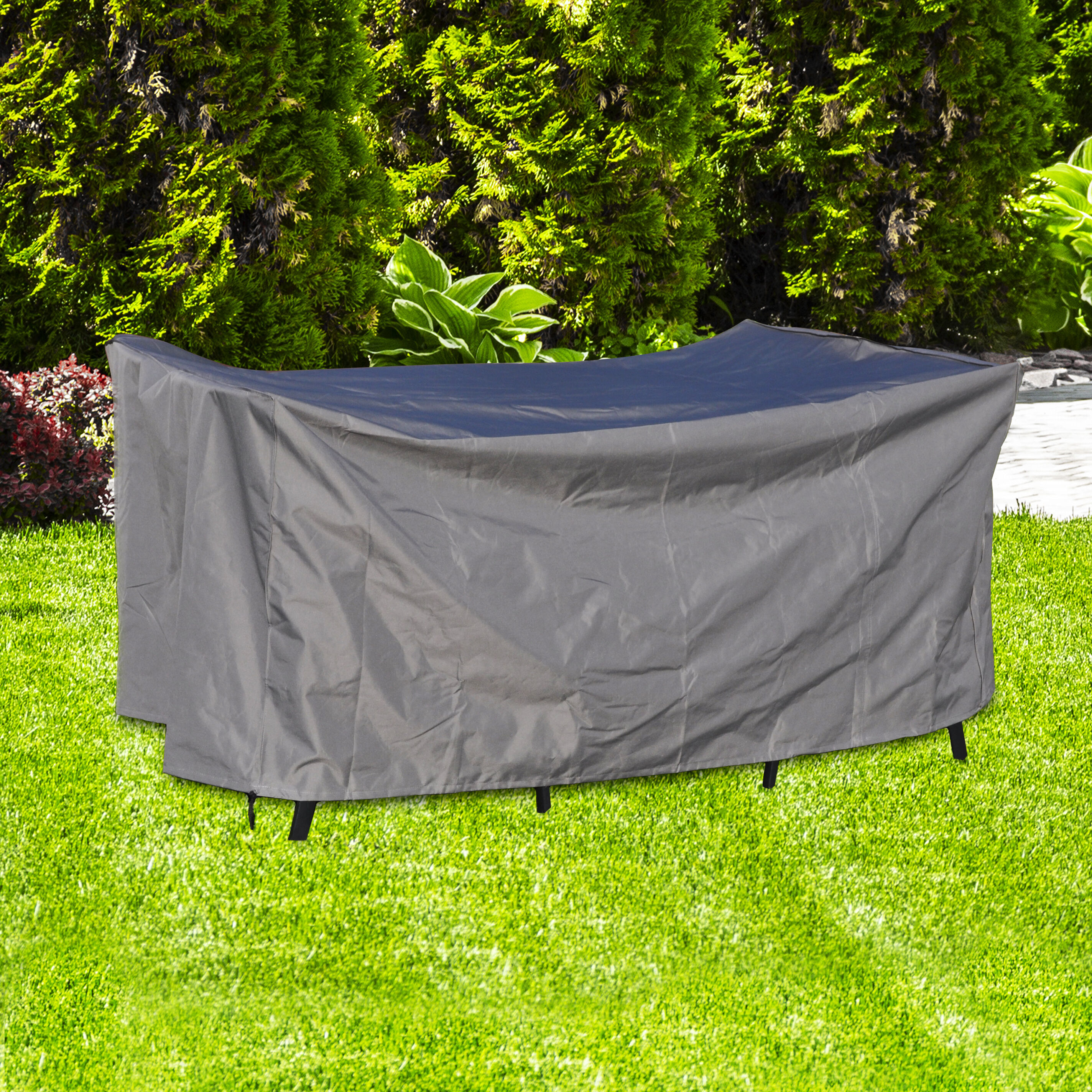 Pokrowiec premium na zestaw mebli ogrodowych  185 x 125 cm szary