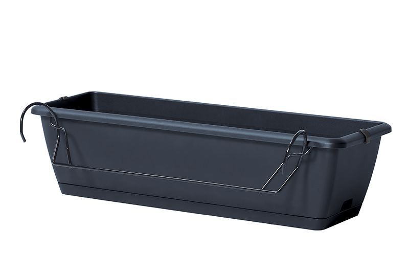 Skrzynka balkonowa z uchwytami 60 cm RESPANA EASY CARE antracyt