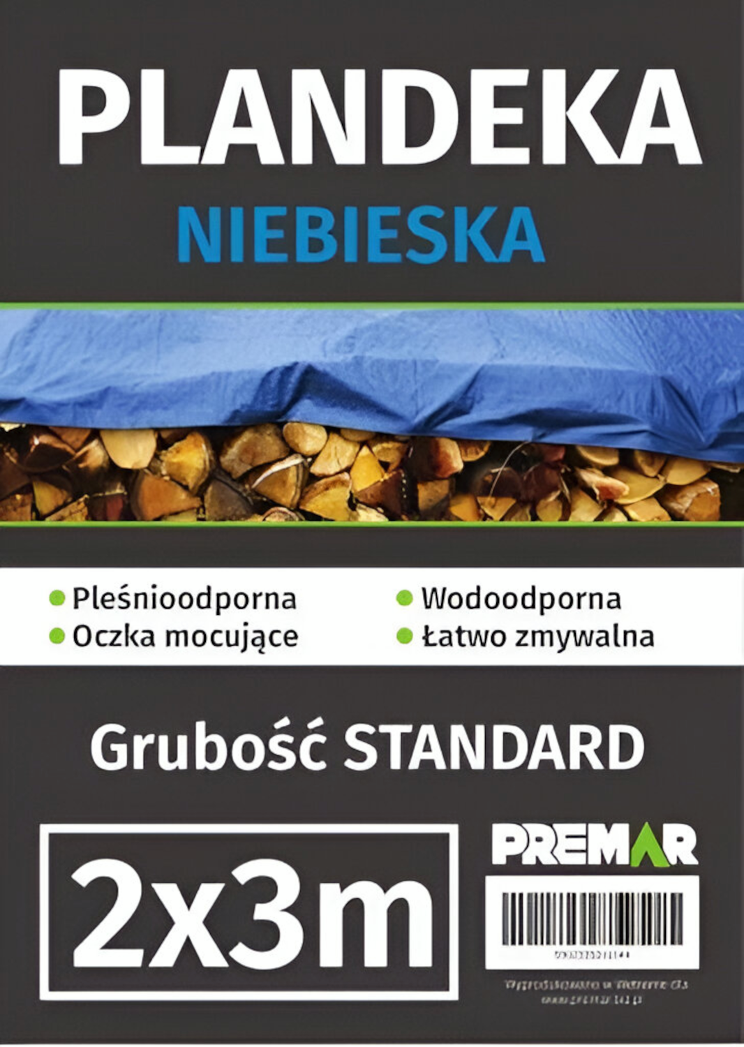 Plandeka 2 x 3 m niebieska PL miniaturka