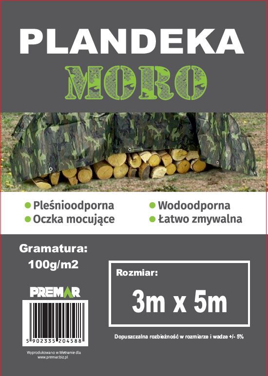 Plandeka 3 x 5 m moro