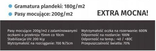 Plandeka R-mleczne wzmocnione 3,2 x 10 m