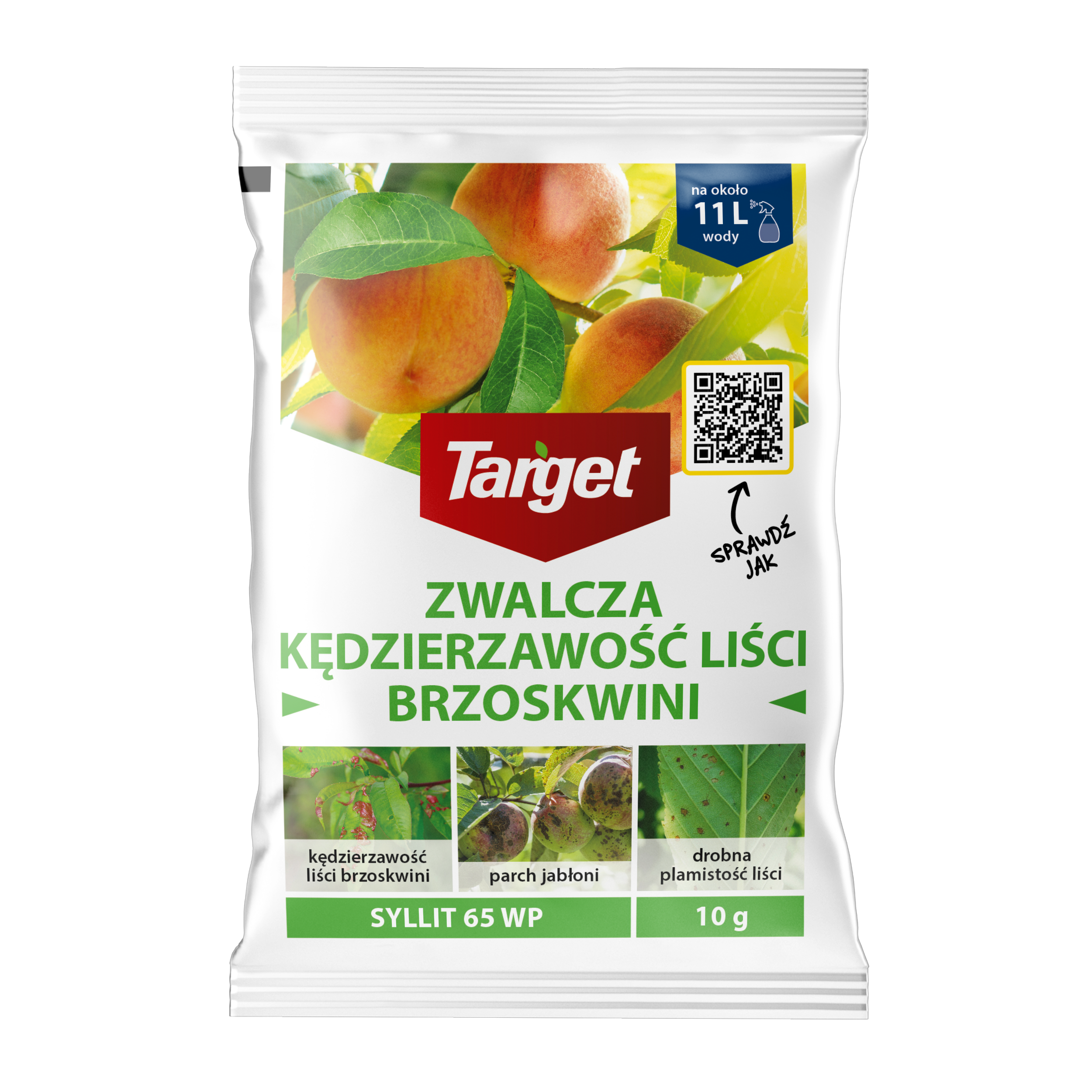 Preparat grzybobójczy Syllit 65WP zwalczający kędzierzawość liści brzoskwini 10 g Target