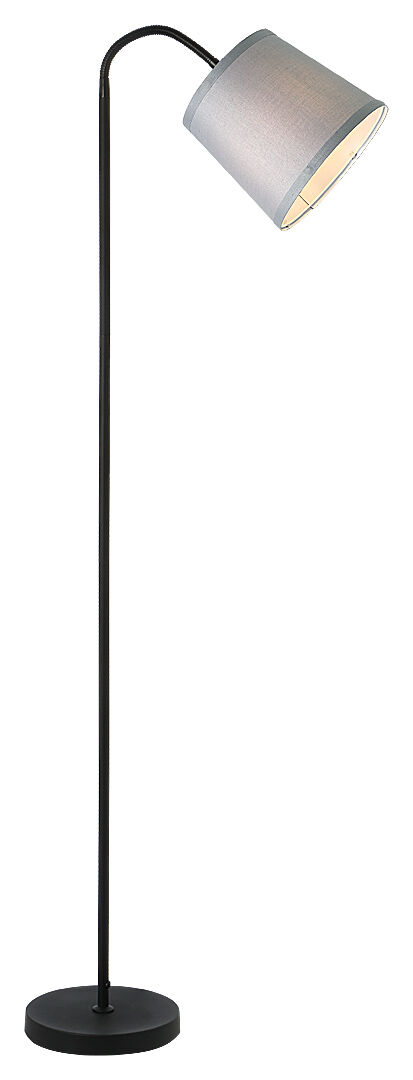 Lampa podłogowa czarny Godric E27 25 W klosz popielaty
