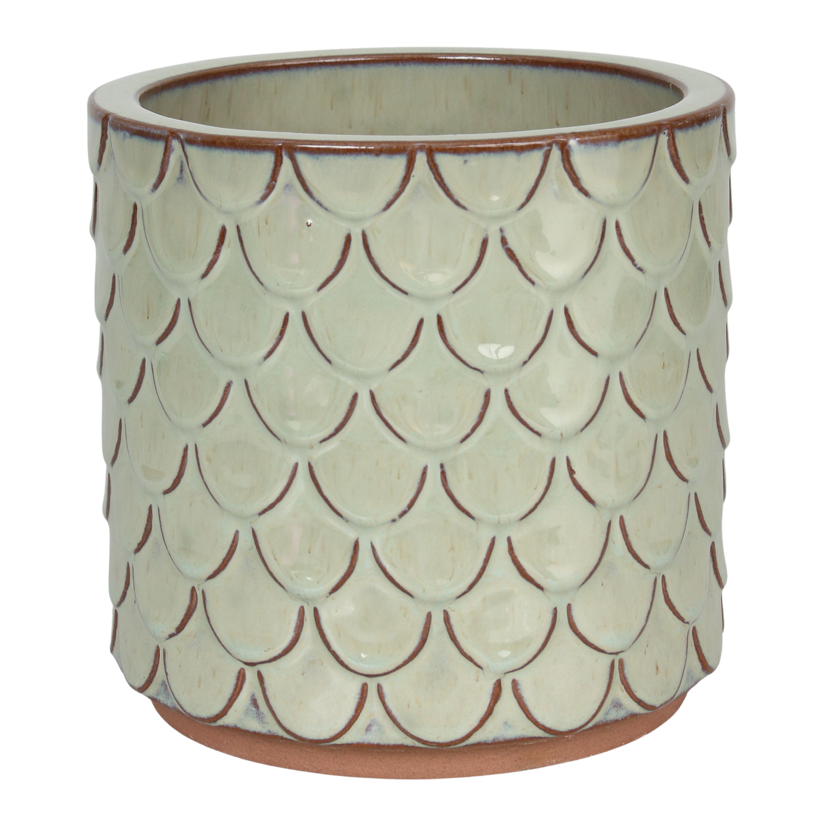 Donica 4397 szkliwo CYLINDER mrozoodporna 28 x 25 cm zieleń 004