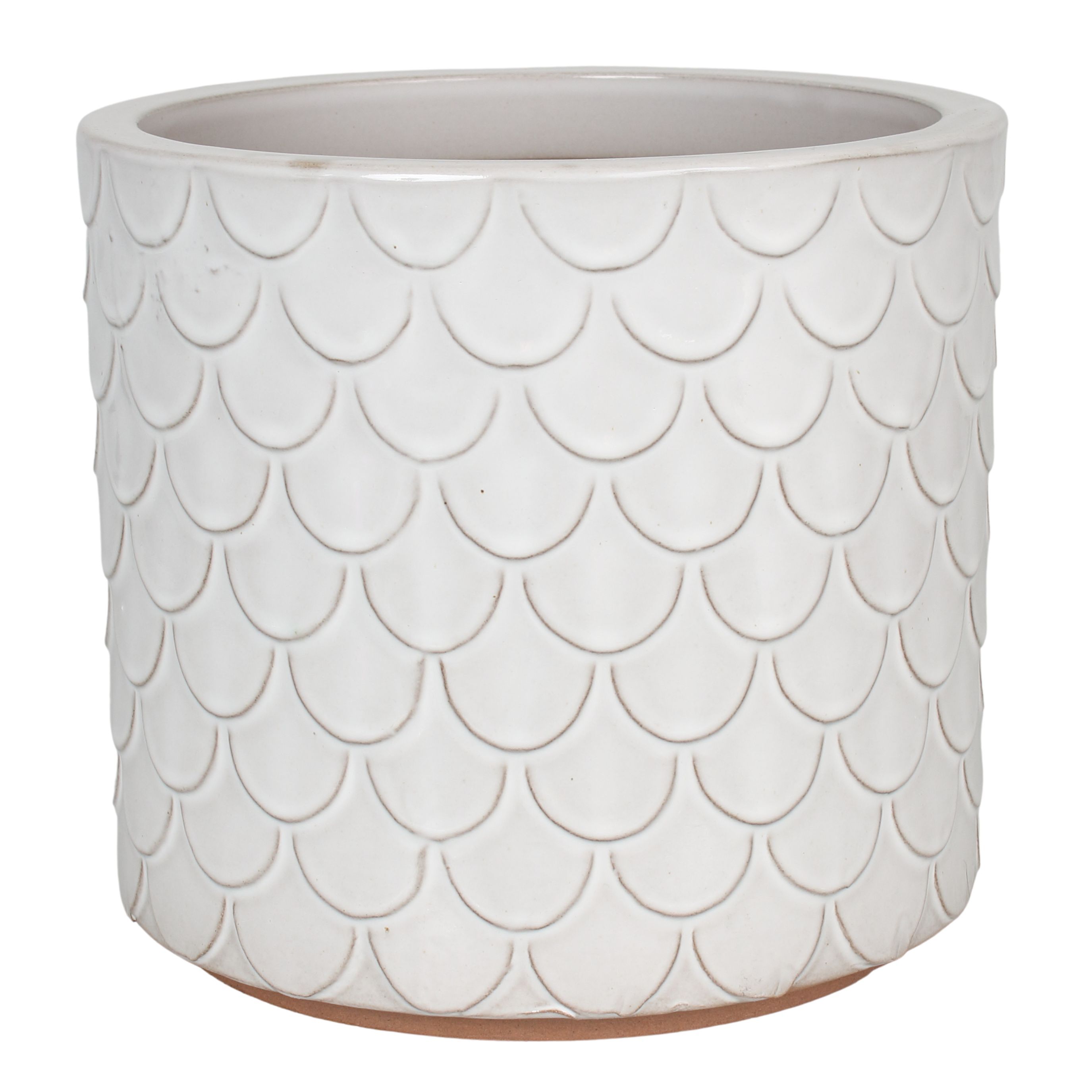 Donica 4397 szkliwo CYLINDER mrozoodporna 28 x 25 cm krem 044