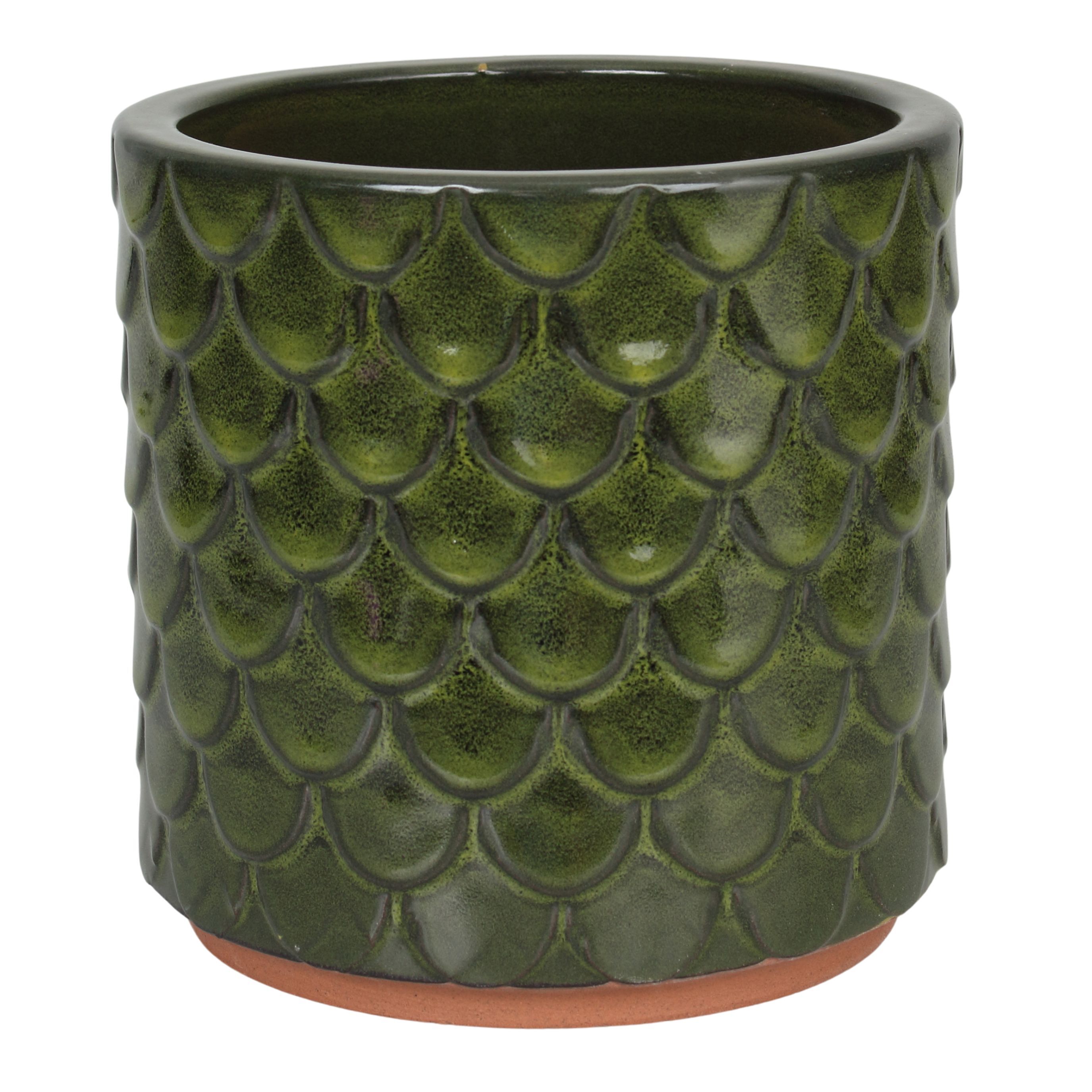 Donica 4397 szkliwo CYLINDER mrozoodporna 17 x 16 cm zieleń 013