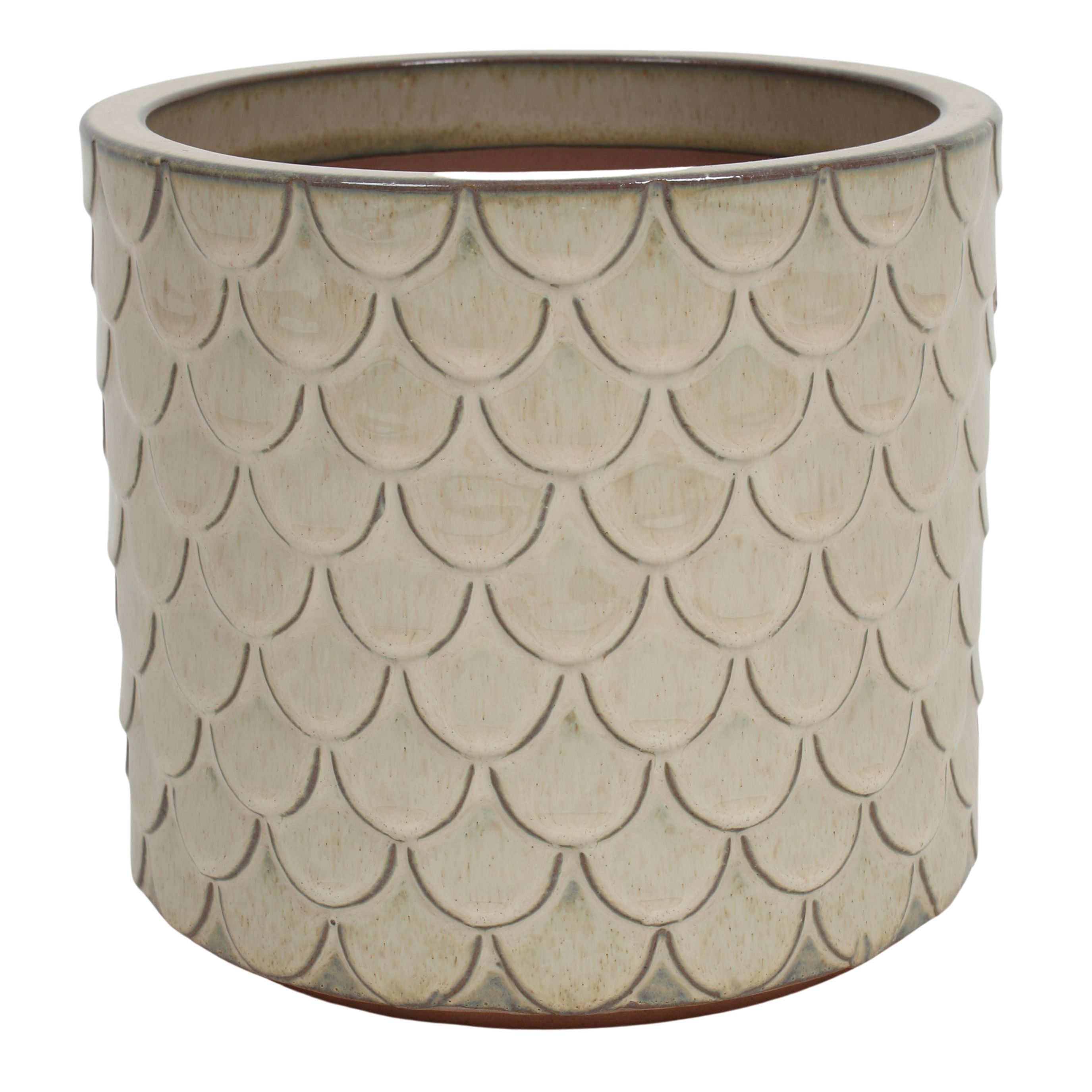 Donica 4397 szkliwo CYLINDER mrozoodporna 28 x 25 cm krem 003