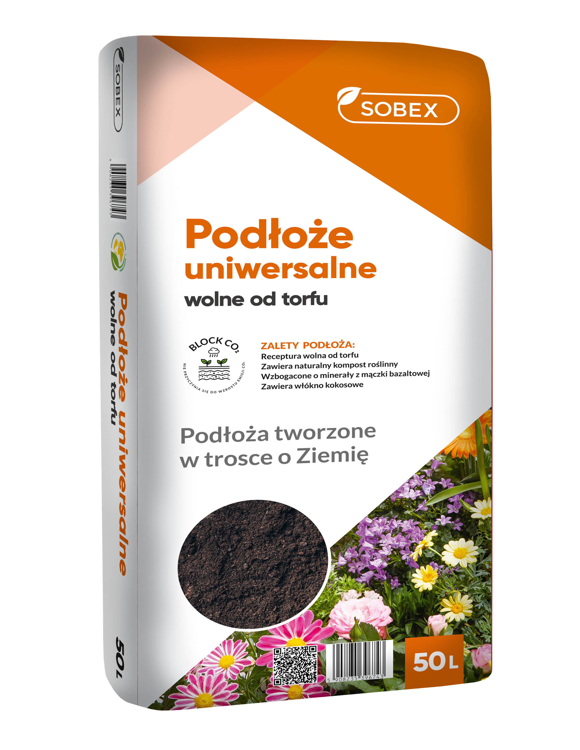 Podłoże uniwersalne wolne od torfu 50 l SOBEX