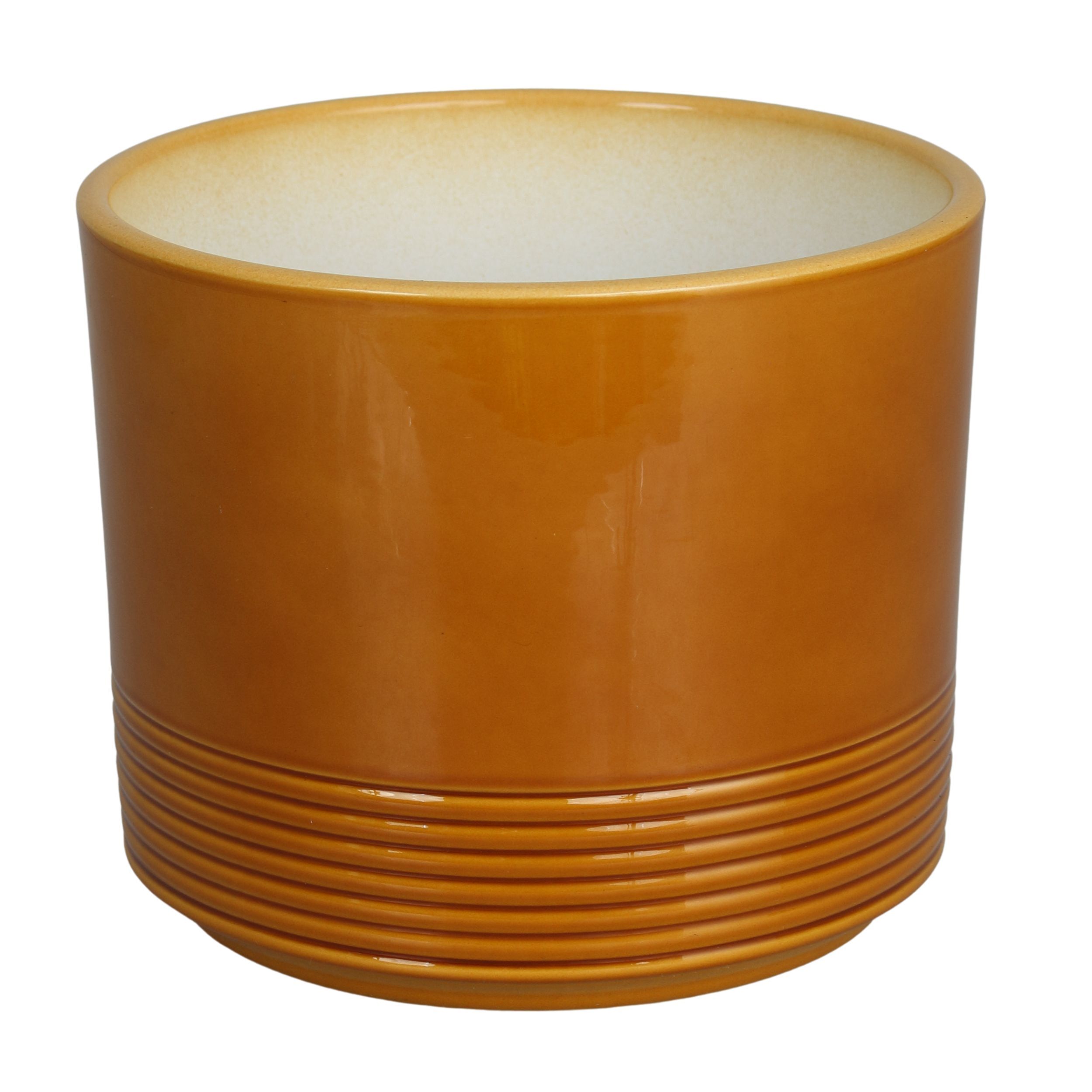 Osłonka ceramiczna CYLINDER RILLE 992 12 cm miodowy lazur