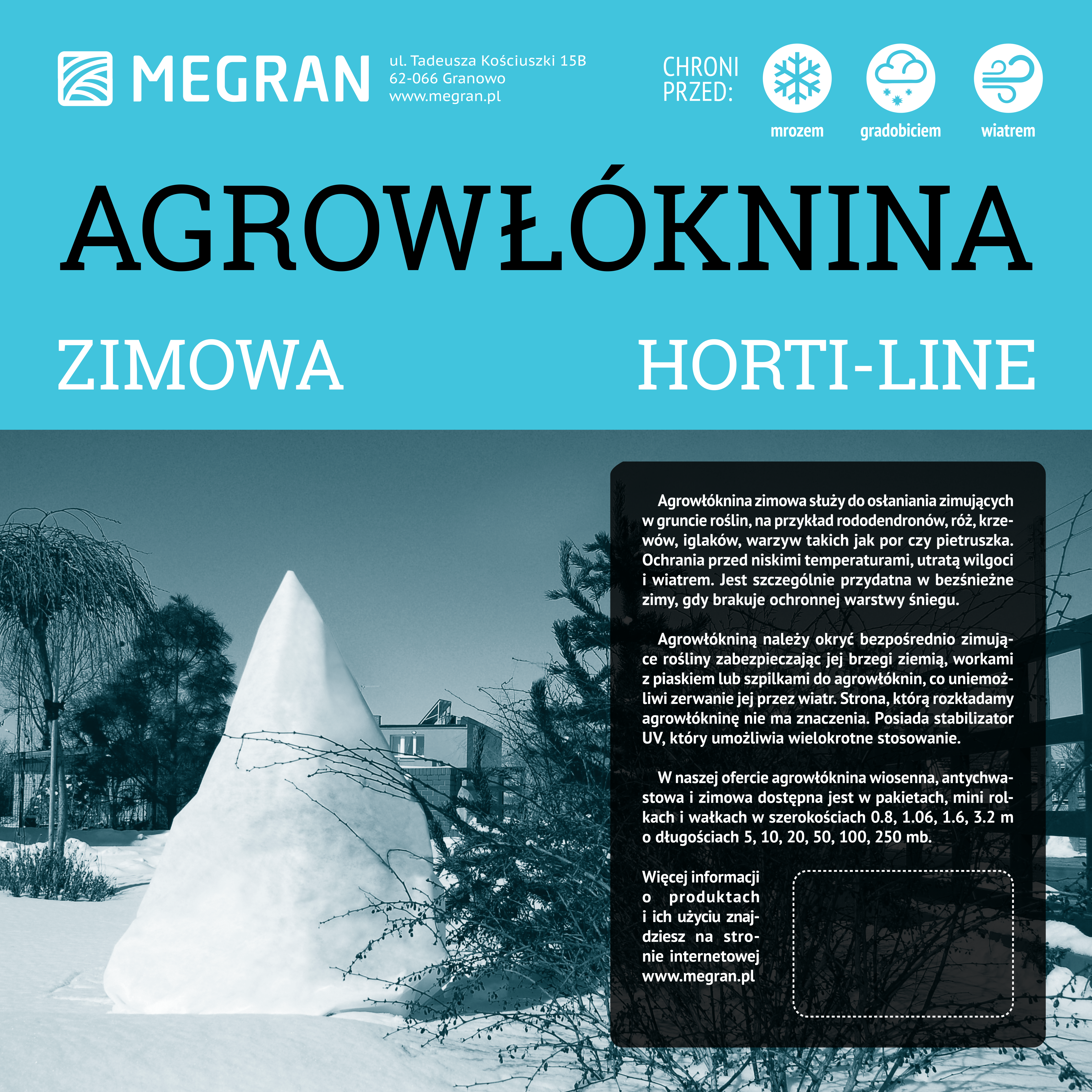 Agrowłóknina zimowa HORTI-LINE 2,1 x 10 mb biała