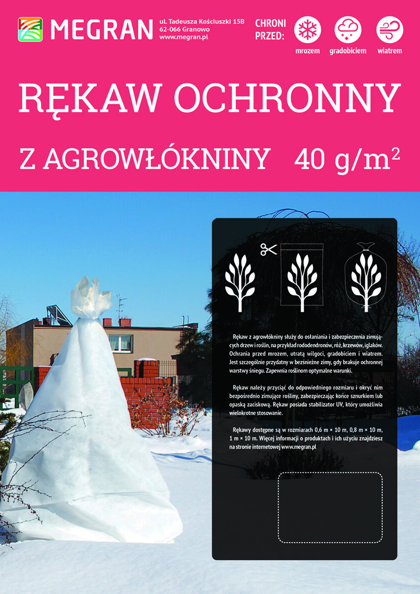 Agrowłóknina zimowa rękaw 0,60 x 10 mb biała