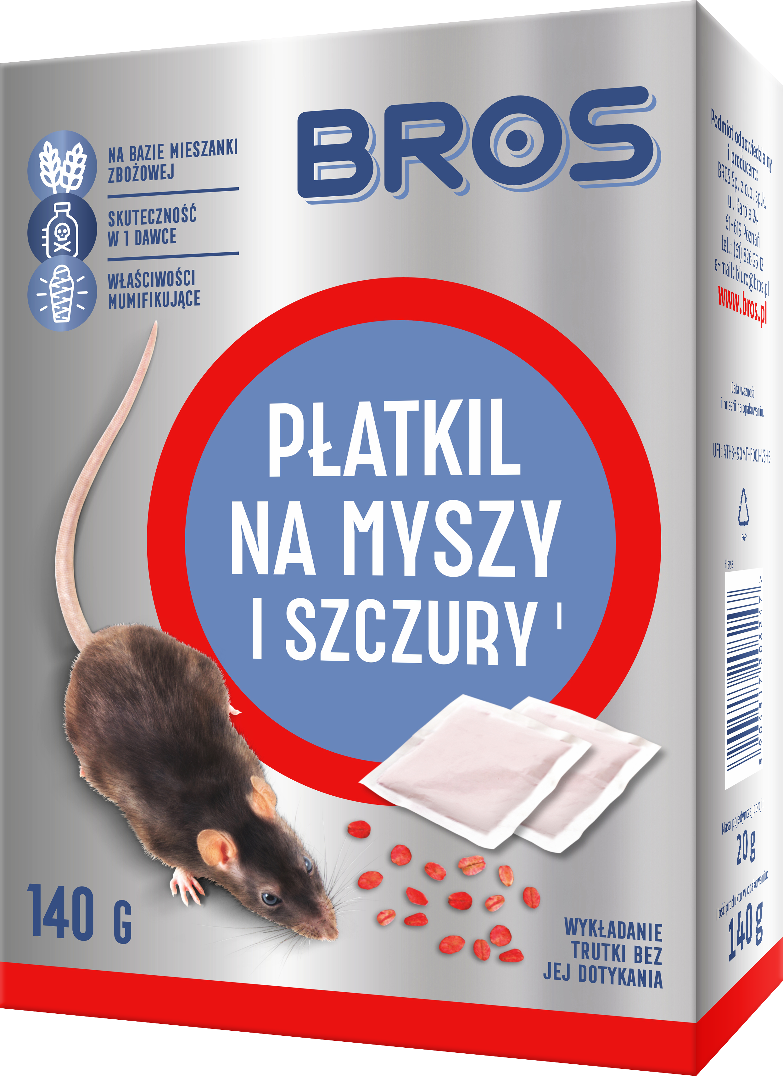 Płatkil na myszy i szczury 140 g Bros miniaturka