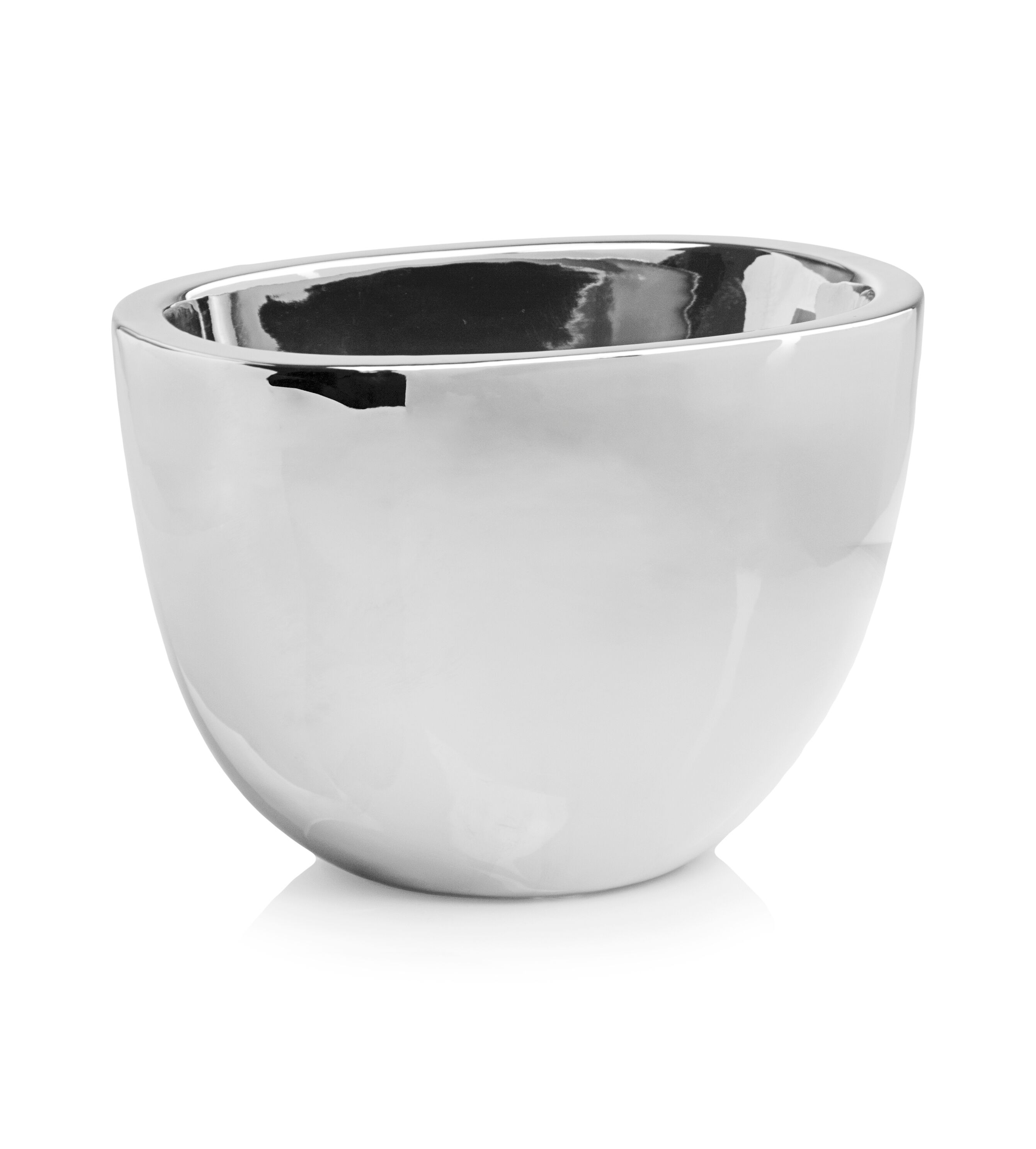 Osłonka owal ceramiczna srebrna 27 cm