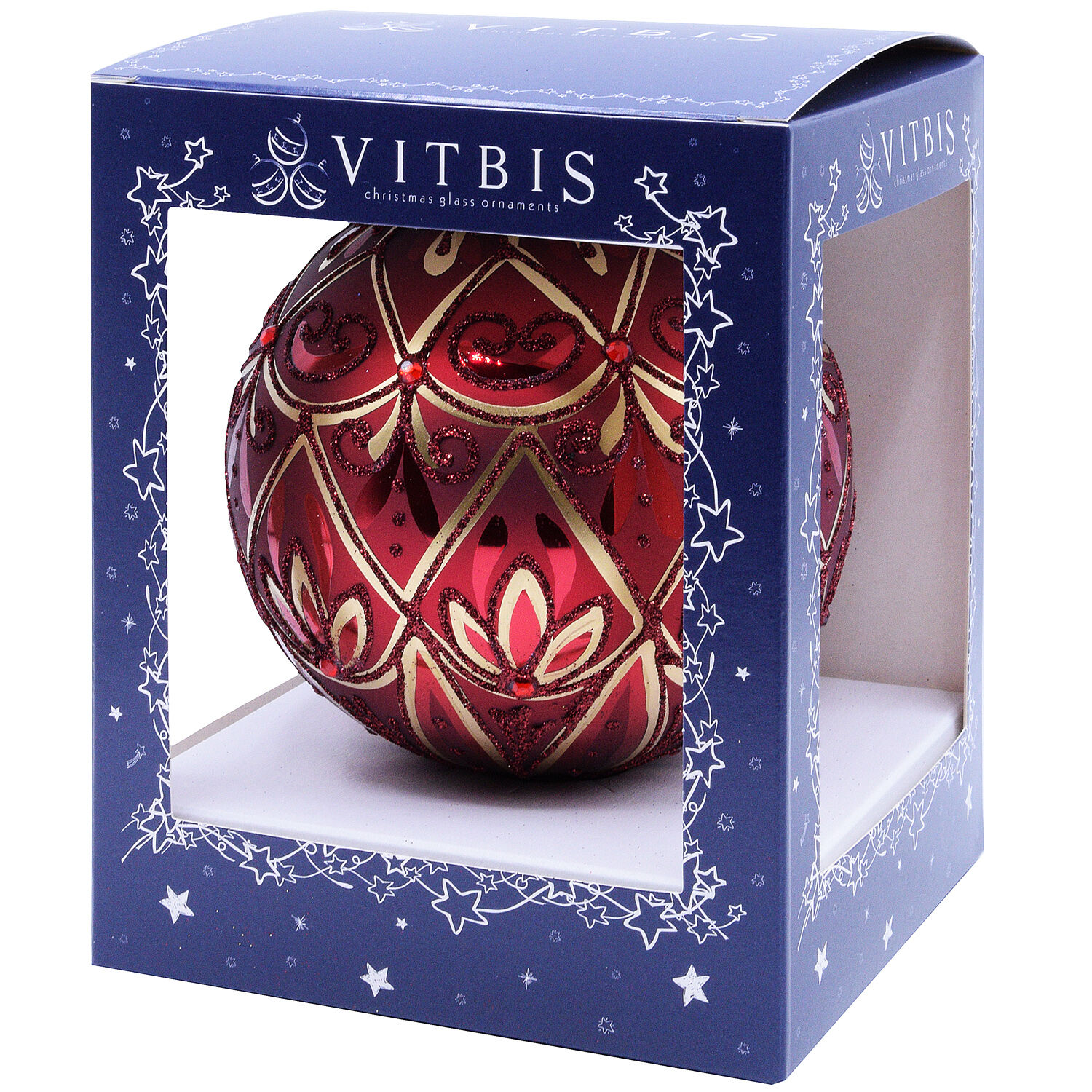 Bombka szklana dekor bogaty 12 cm VELVET WINE 1 szt.