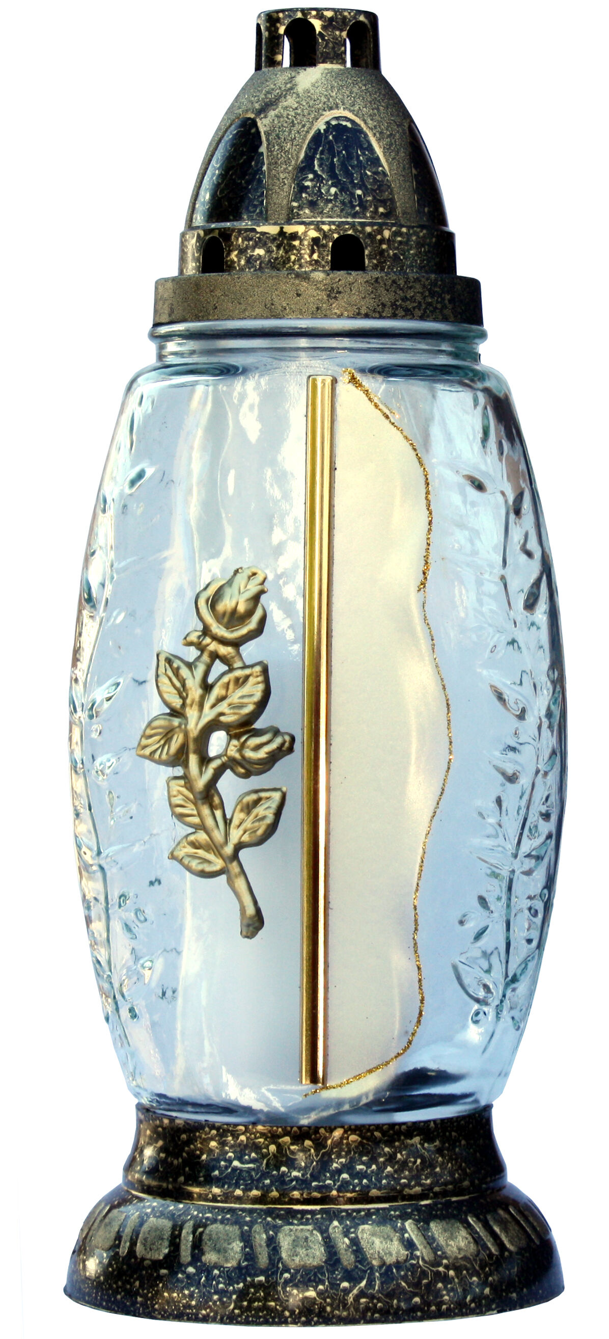 Znicz szklany Z-37/Z 28 cm złoty miniaturka