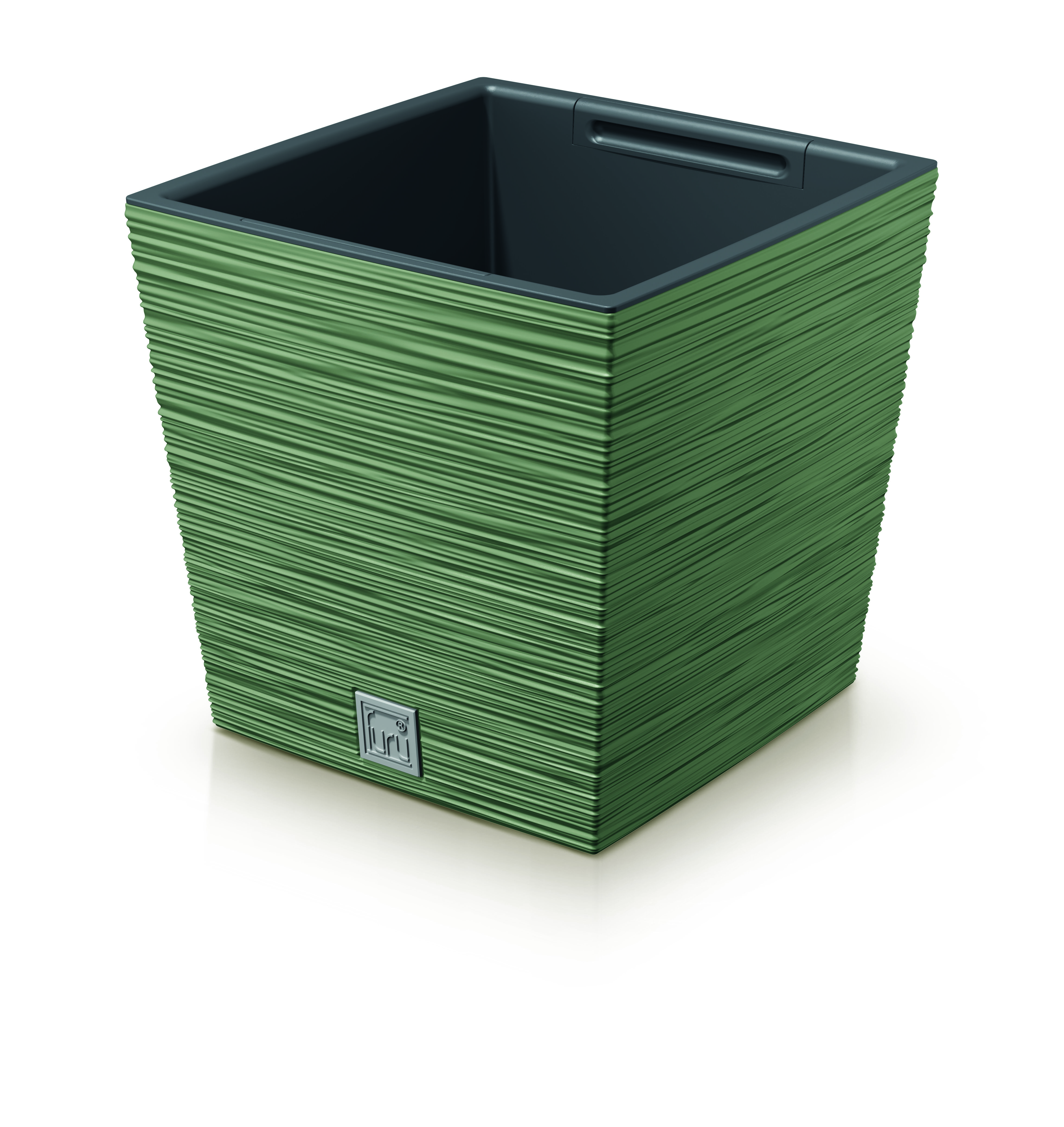 Doniczka FURU SQUARE LOW ziemisty zielony 29,5 x 29,5 x 29 cm