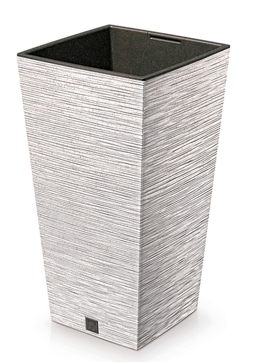 Doniczka FURU SQUARE ECO WOOD 39,5 x 39,5 x 75,5 cm biały ECO