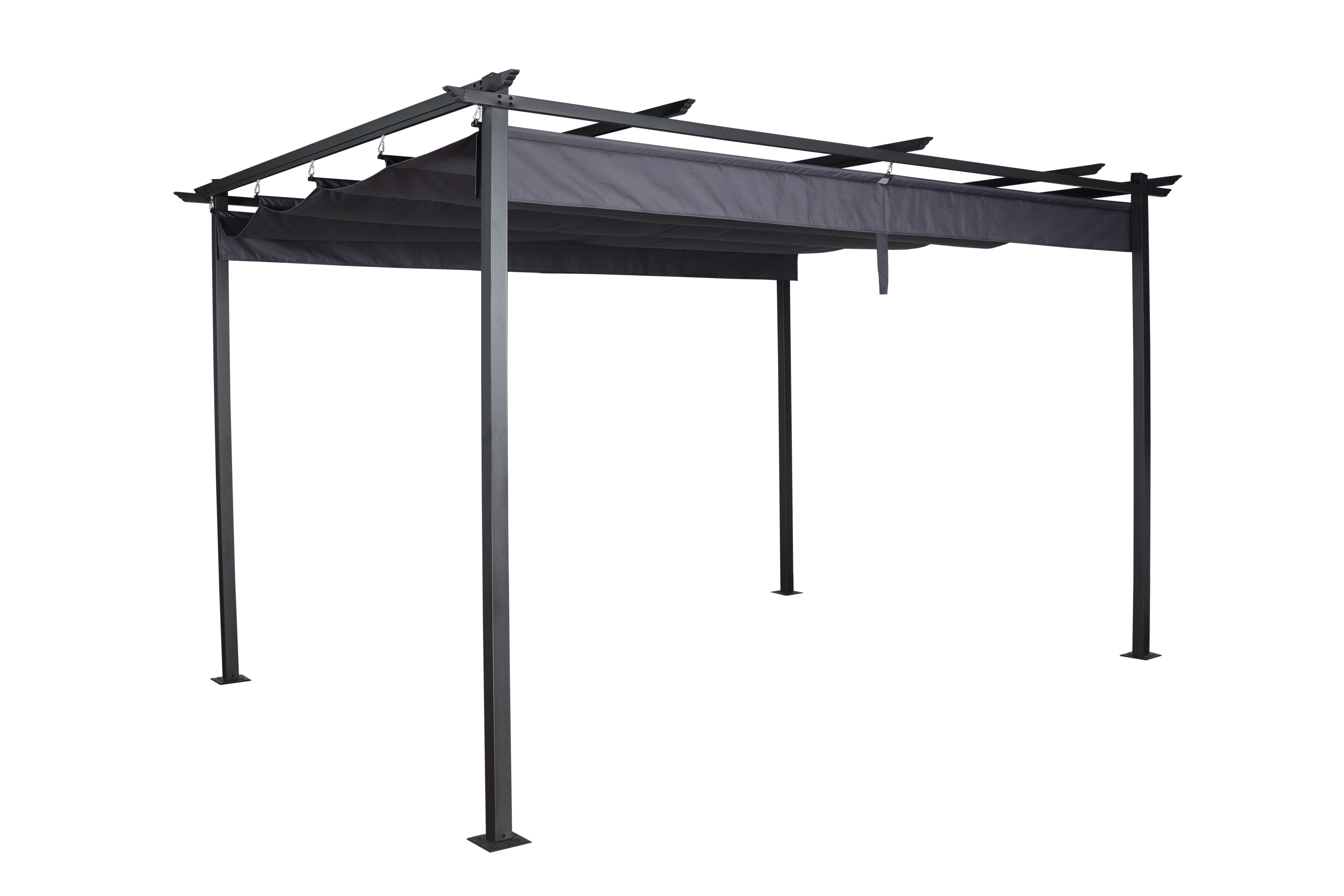 Pawilon ogrodowy 3,9 x 2,9 m z przesuwanym dachem szary