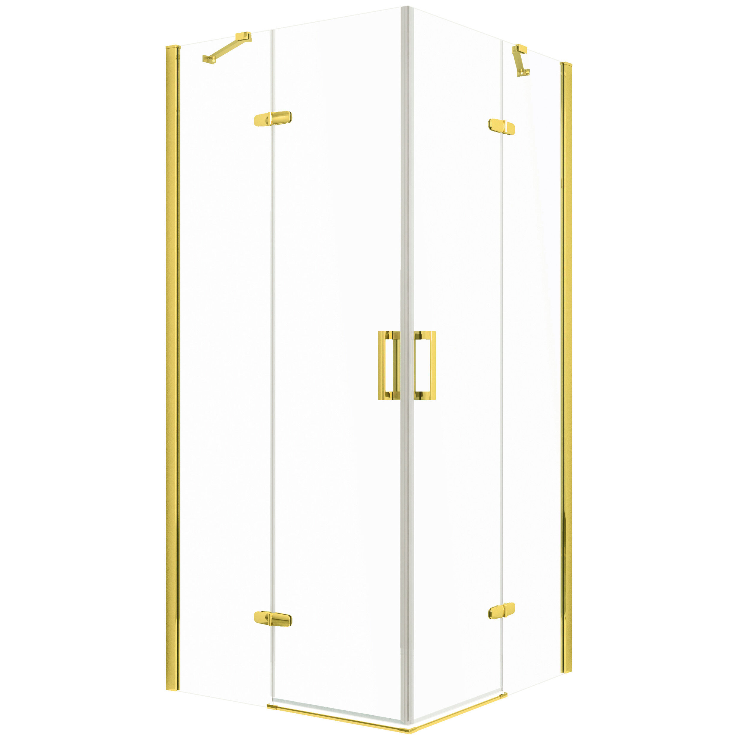 Kabina natryskowa Flow Gold złoty/transparentny 90 x 90 cm bez brodzika Kerra
