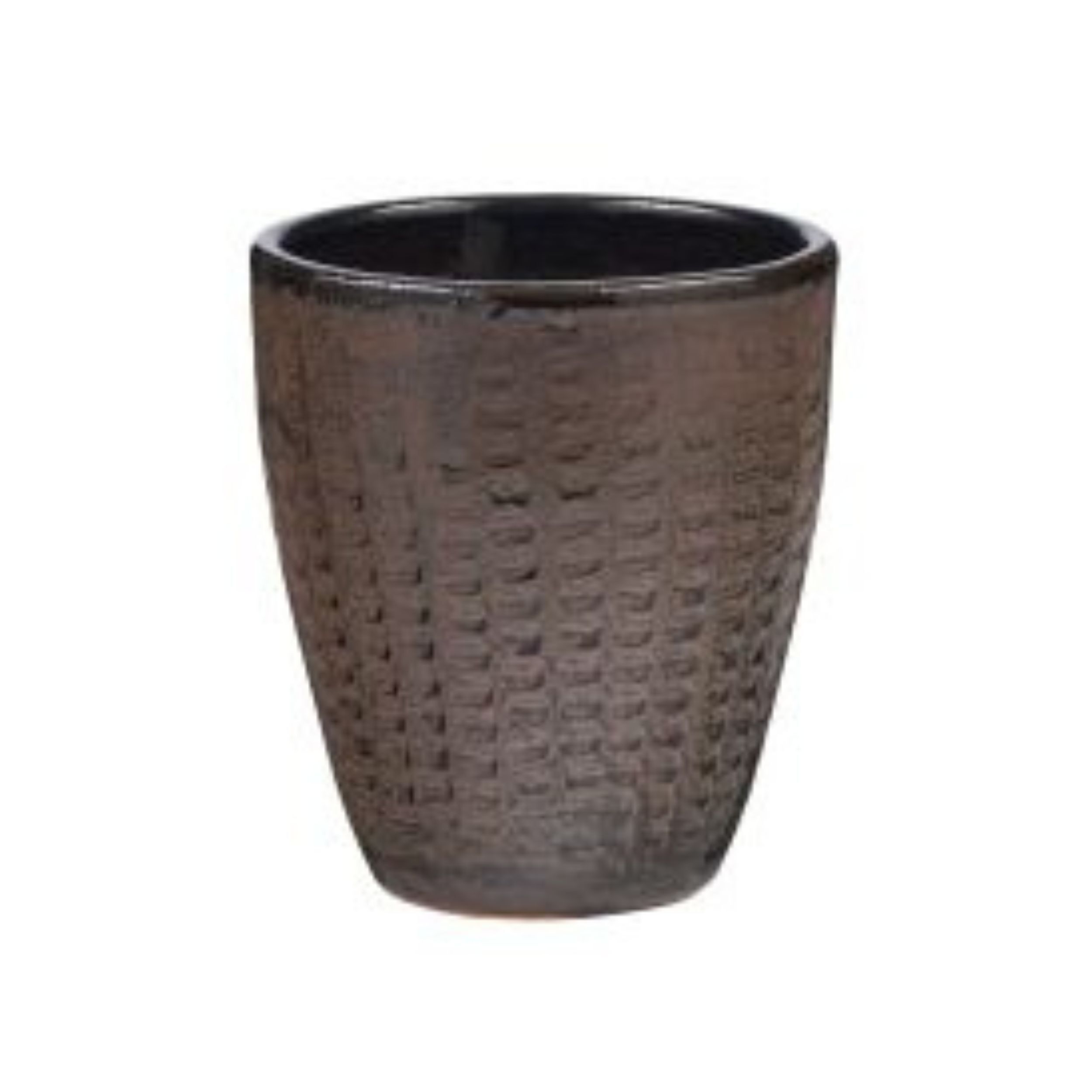 Donica ceramiczna szkliwiona Elite czarny antyk 20 x 23 cm