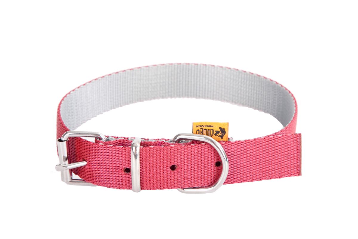 Obroża Twilight Silver z taśmy polipropylenowej pojedyncza bordowo-szary 1,4 x 40 cm