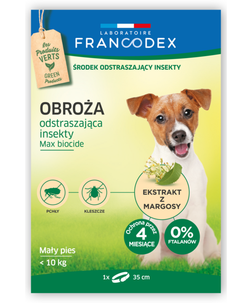 Obroża dla małych psów odstraszająca insekty 35 cm FRANCODEX