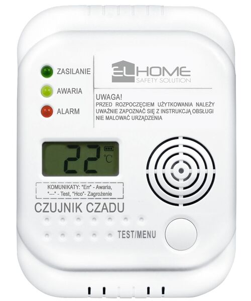 Czujnik czadu ''El Home'' CD-75A4 - wyświetlacz LCD, termometr, bateryjny