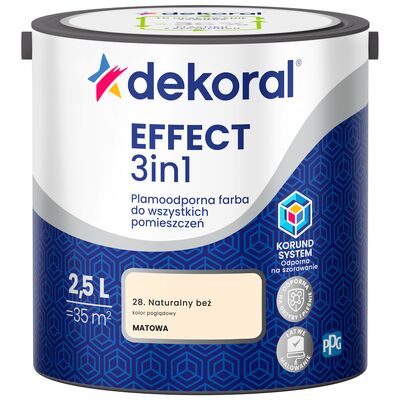 Farba plamoodporna do wszystkich pomieszczeń EFFECT 3in1 Naturalny beż 2,5 l Dekoral