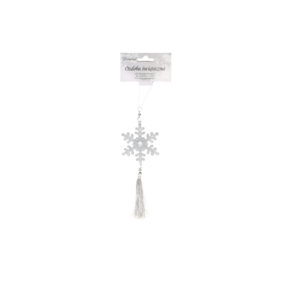Zawieszka śnieżynka 15 cm srebrna