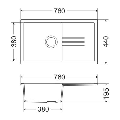 Zlewozmywak granitowy jednokomorowy z baterią elastyczną  Irid lava stone