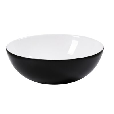 Umywalka nablatowa KR 301 15 x 41 x 41 cm biało-czarna Kerra