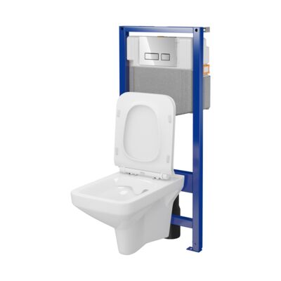 Zestaw podtynkowy z miską WC B998 SYSTEM 50 MECH WHB315 deska DUR slim przycisk chrom połysk Cersanit