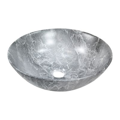 Umywalka nablatowa DOKOS 39,5 cm efekt marmuru szara mat
