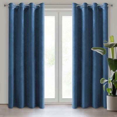 Zasłona gotowa D91 Rosa 140 x 250 cm granatowy