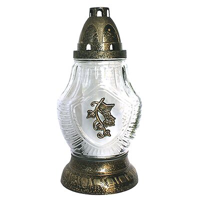 Znicz szklany Z-11/Z 12 x 24,5 cm 24 h 60 g złoty