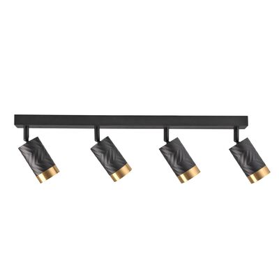 Lampa ścienno-sufitowa ARRAS 4 czarno-złota GU10