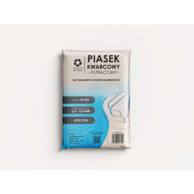 Piasek kwarcowy do filtrów piaskowych 25 kg