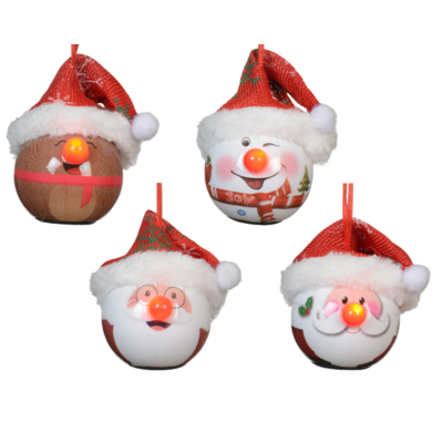 Bombka LED ze świecącym nosem 7 x 6,6 x 7,5 cm wzór 1