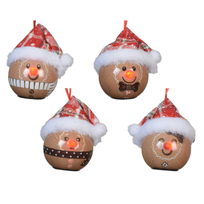 Bombka  LED ze świecącym nosem 7 x 6,6 x 7,5 cm wzór 2