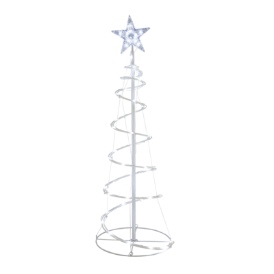 Choinka spiralna zewnętrzna Spark zimny biały 48 x 150 cm